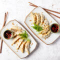 VEGETARIAN GYOZAS WITH DIPPING SAUCE